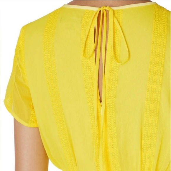 J.Crew ♡ midi dress in embroidered chiffon in bright kiwi yellow - Picture 9 of 11